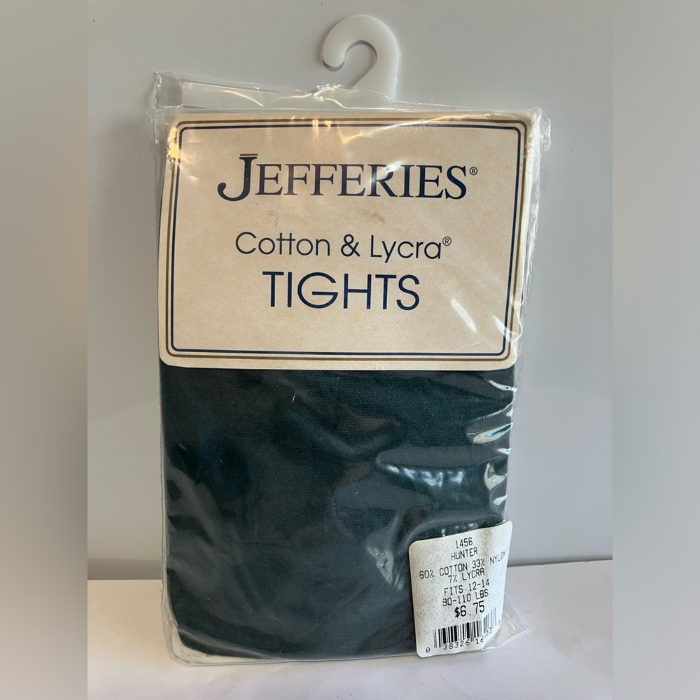 Vintage Jefferies Girls Cotton & Lycra Tights Size 12/14 Hunter Green